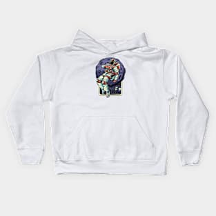 Retro Astronaut Floating in Space Kids Hoodie